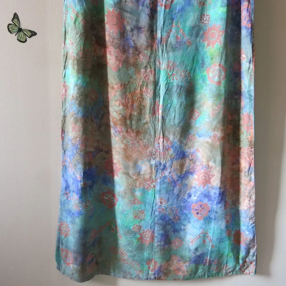 Frivolous by La Blend Hand Made Rayon Maxi Sleeveless Free Spirit Dress Size L - Picture 8 of 11